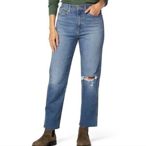 Distressed High-Rise Jeans Stretch Straight  30W